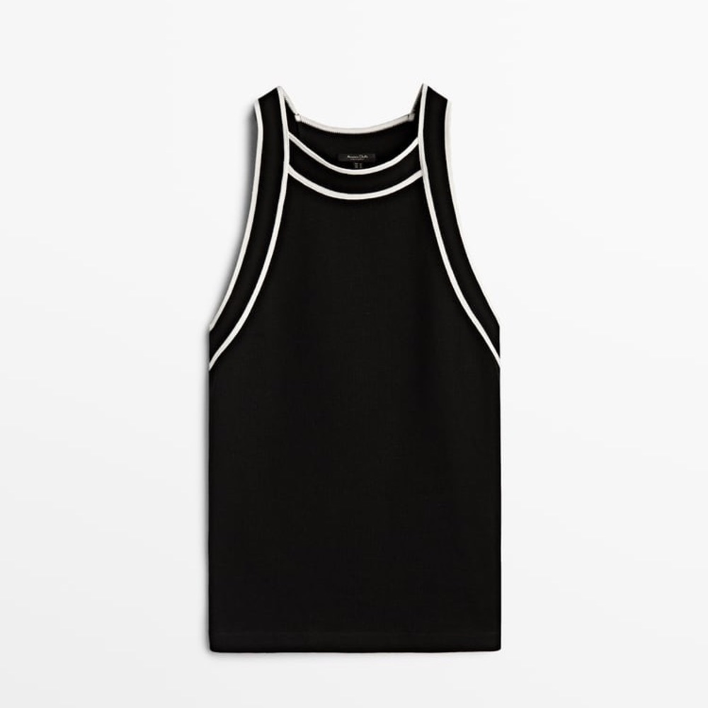 Massimo Dutti Sleeveless Contrast Top